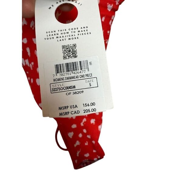 Maaji Red Camelia Safari Plunge Reversible One Piece NWT Sz. S - Picture 11 of 11